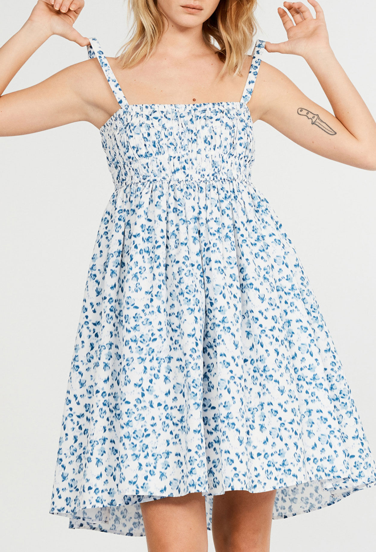 claudie pierlot blue dress CLAUDIE PIERLOT. Blue printed midi dress. Size 36 – Hibuy market main image 1