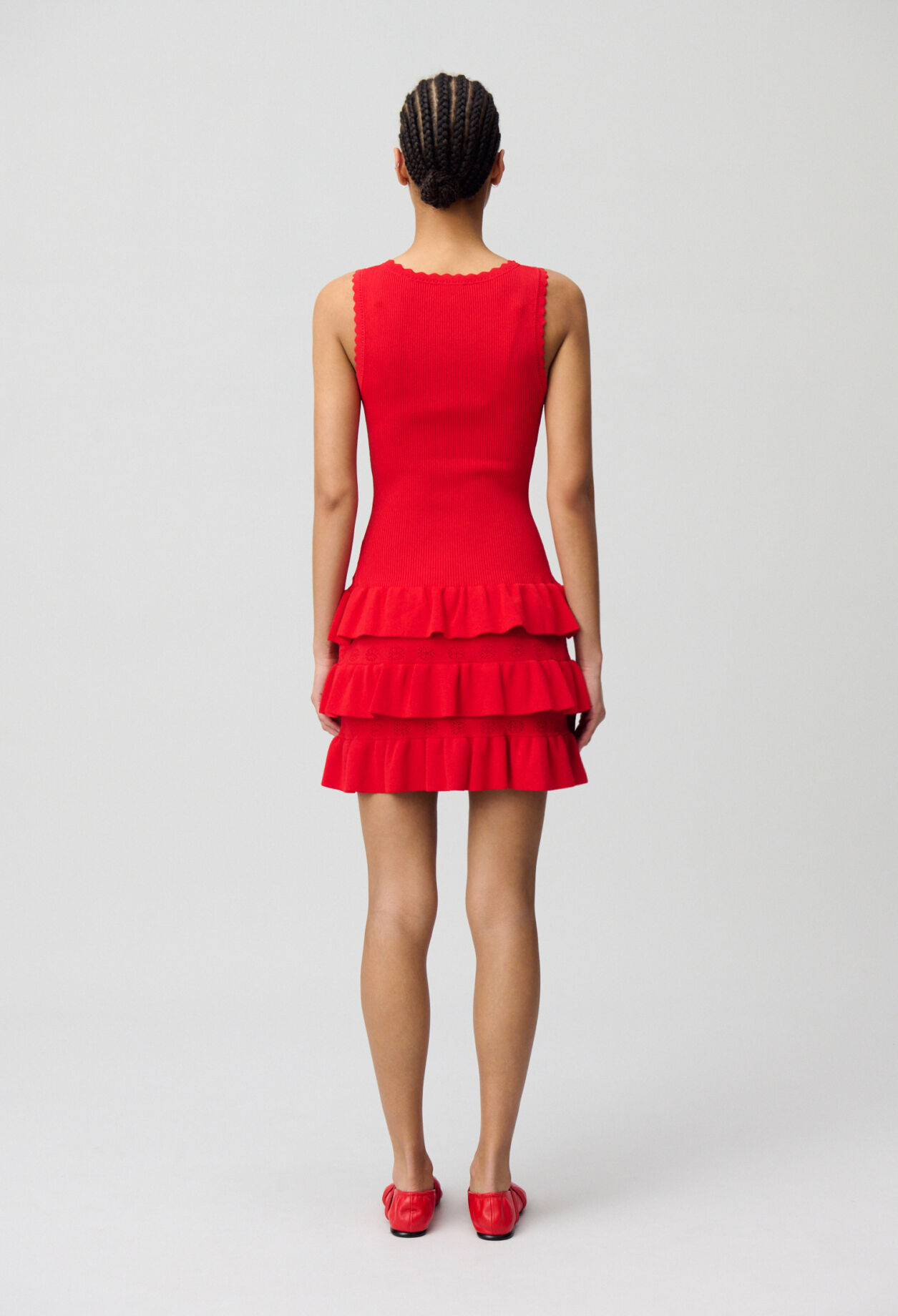 Ruffled knit dress