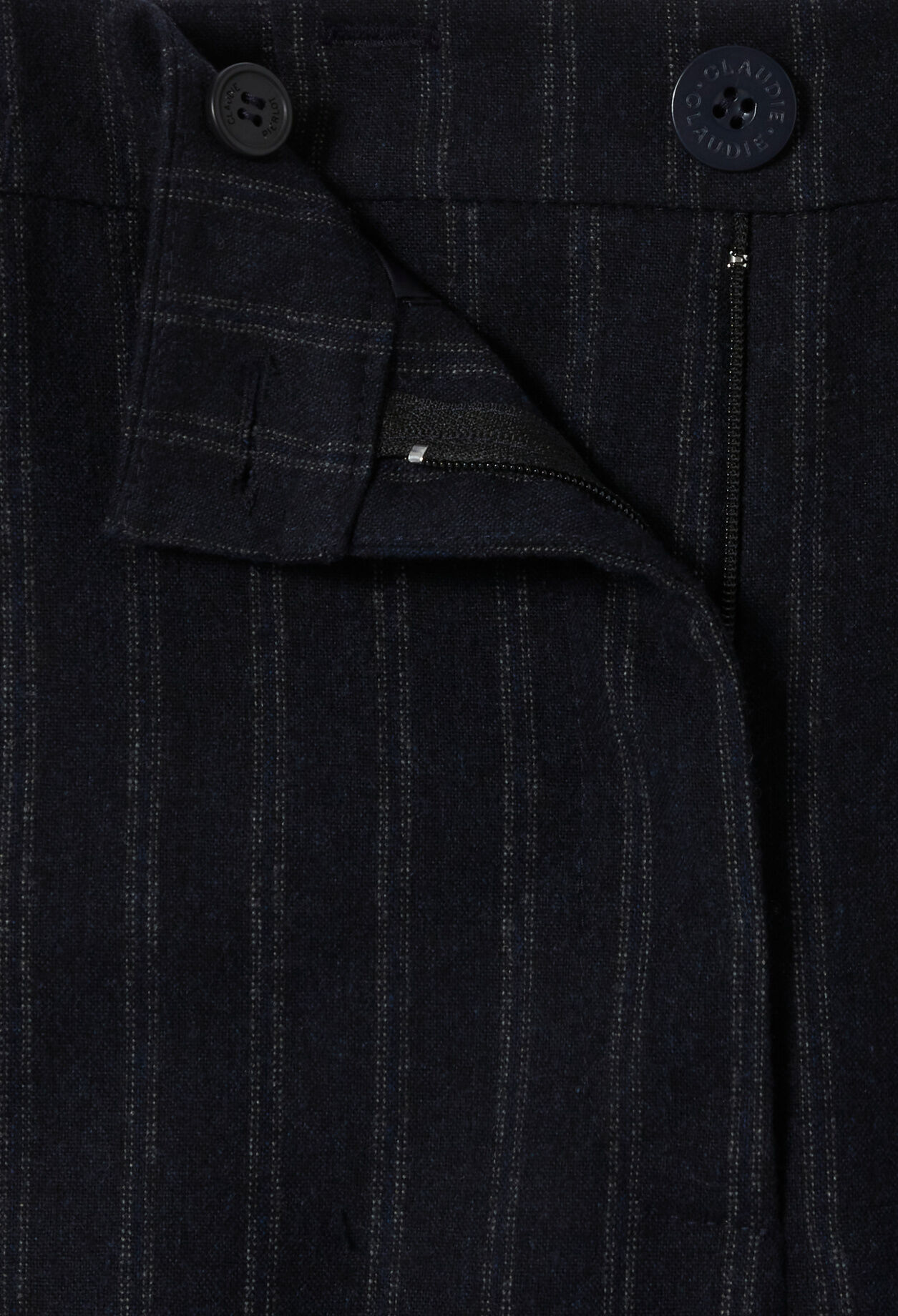 Striped wool blend trousers