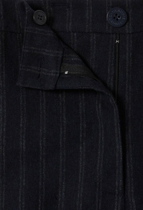 Striped wool blend trousers