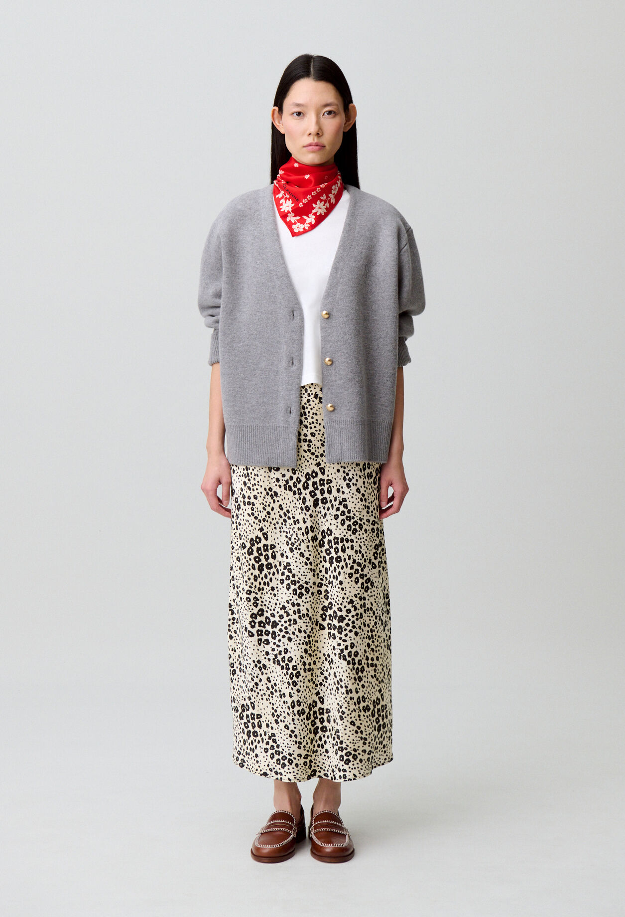 Oversized wool-blend cardigan