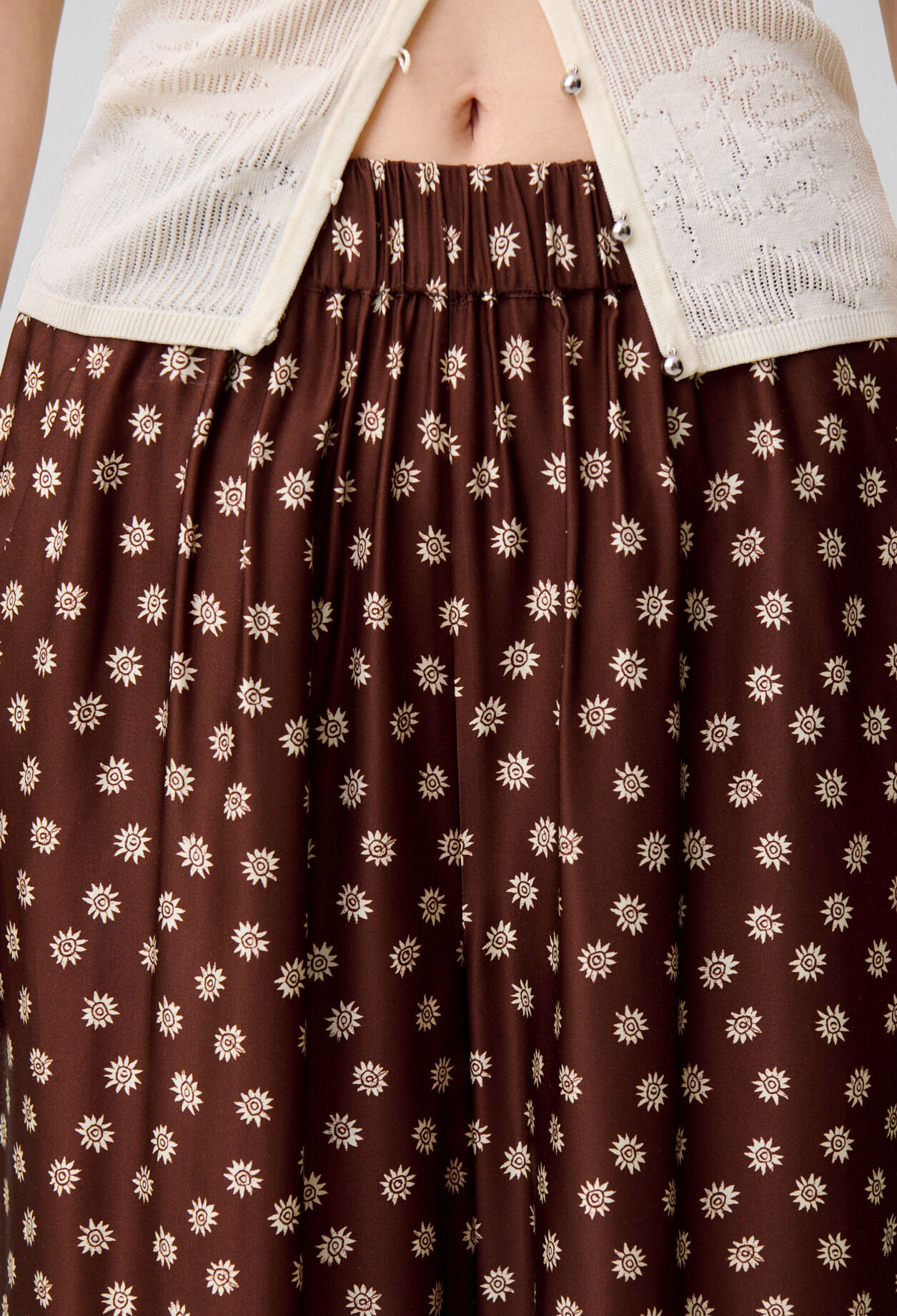 Printed flowy trousers