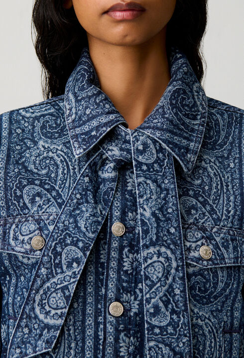 Printed denim jacket
