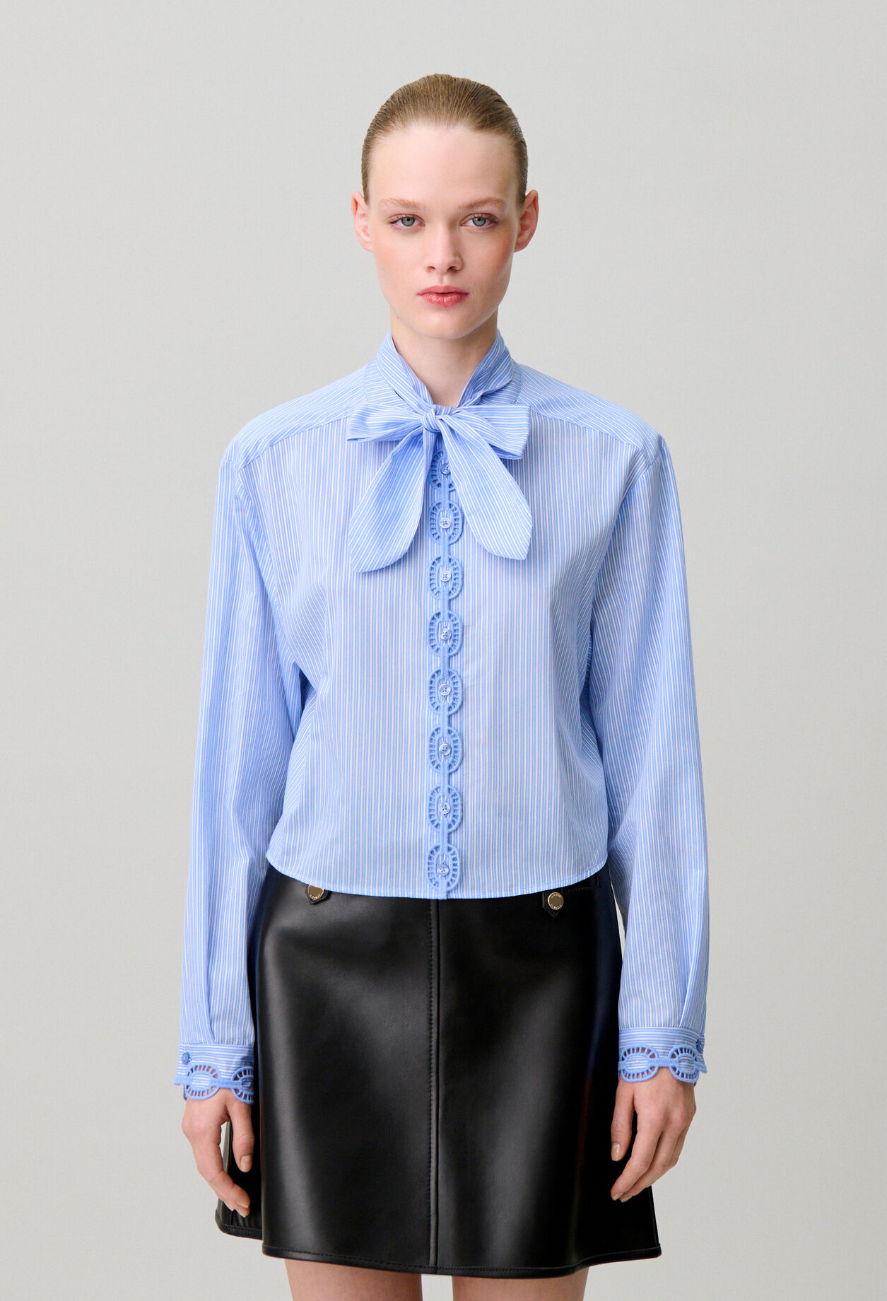 Striped poplin shirt