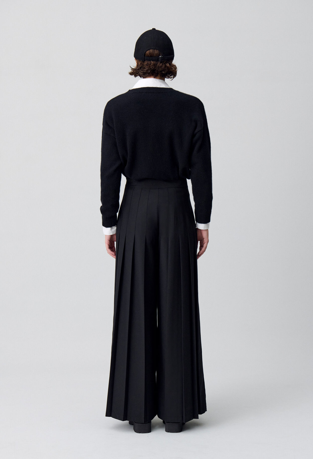 Pleated Wide-Leg Trousers
