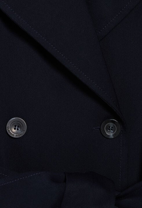 Long navy trench coat