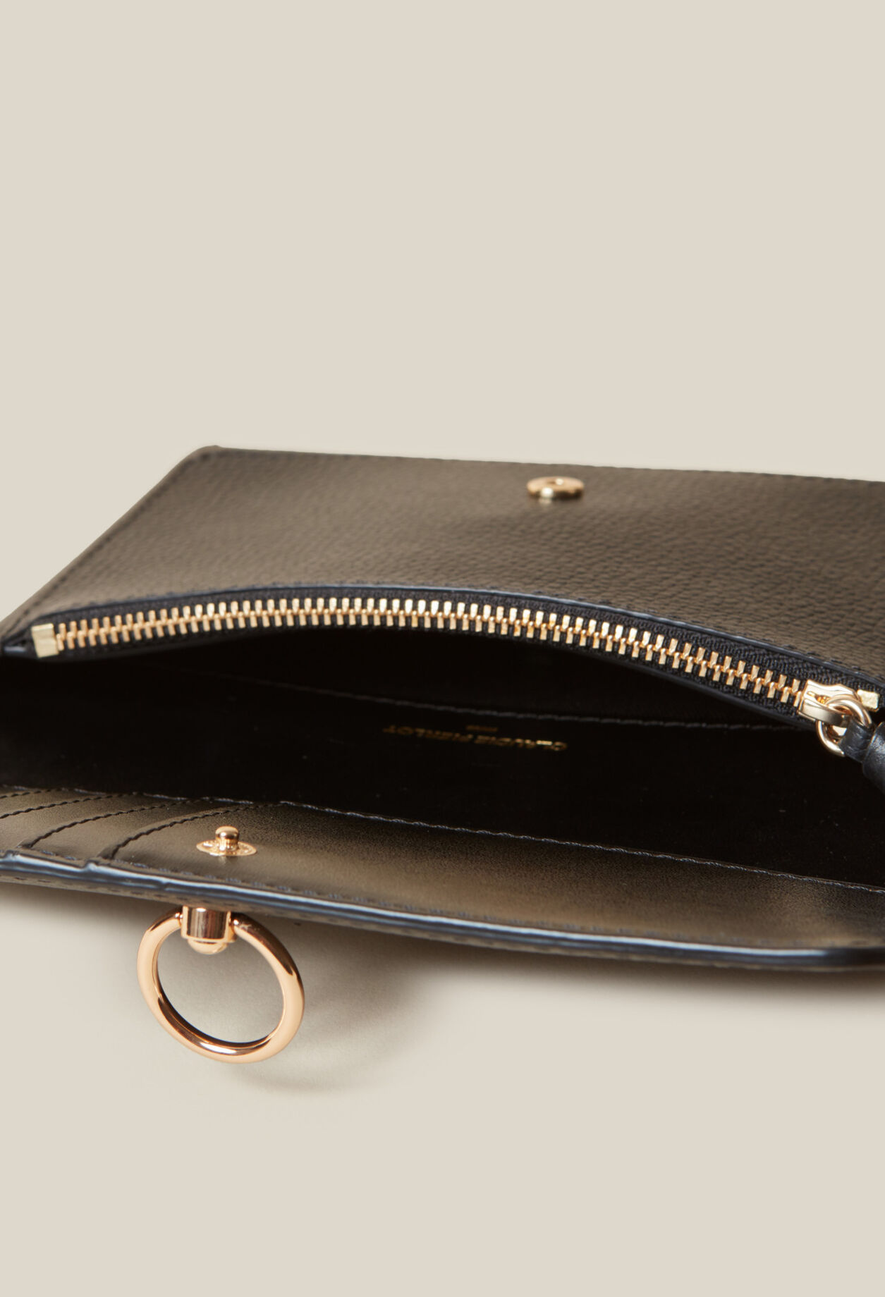 Large grained leather clutch
