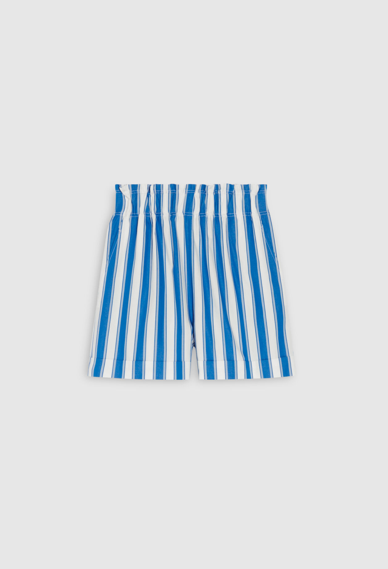 Blue striped cotton shorts