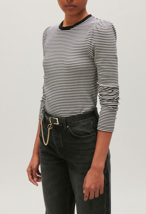 Two-tone striped T-shirt
