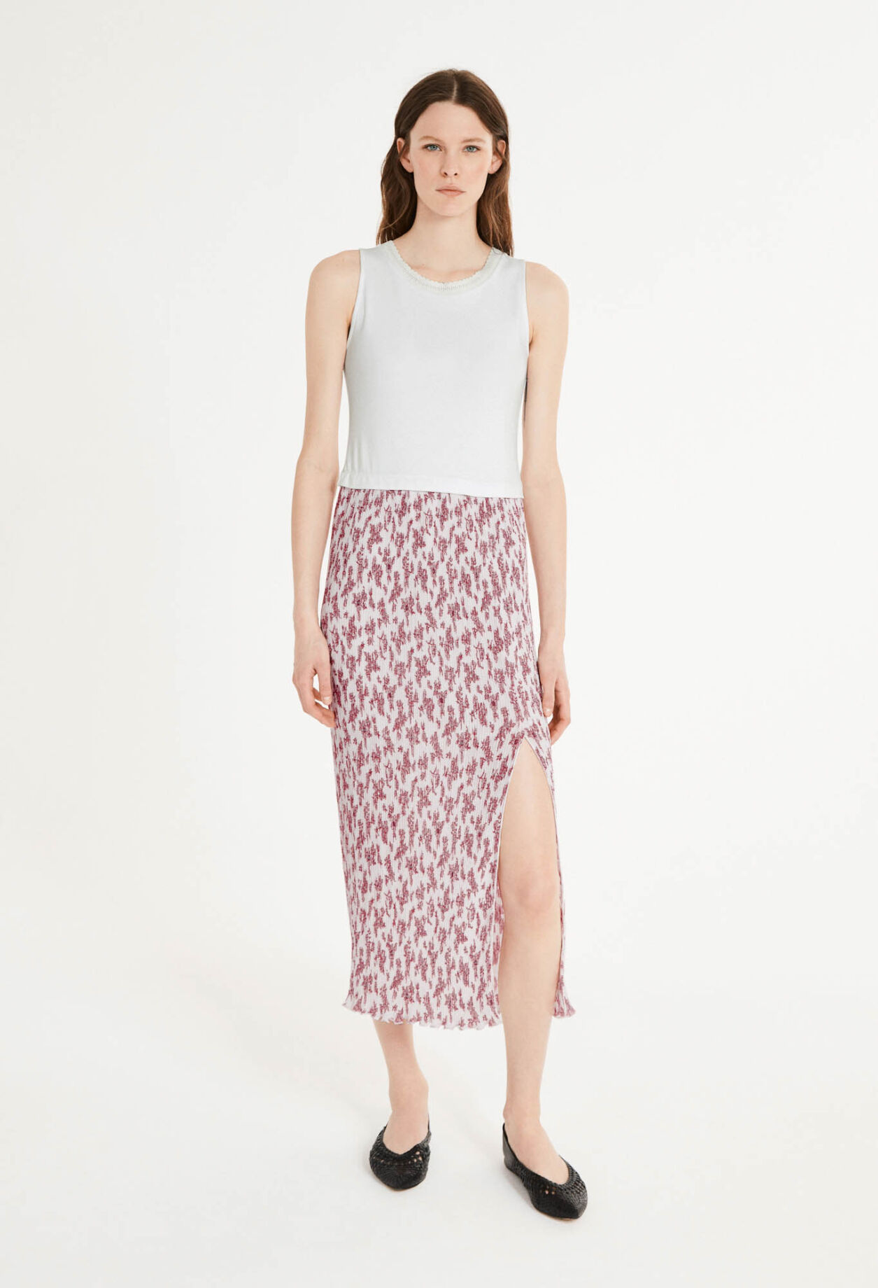 Pleated bi-material dress