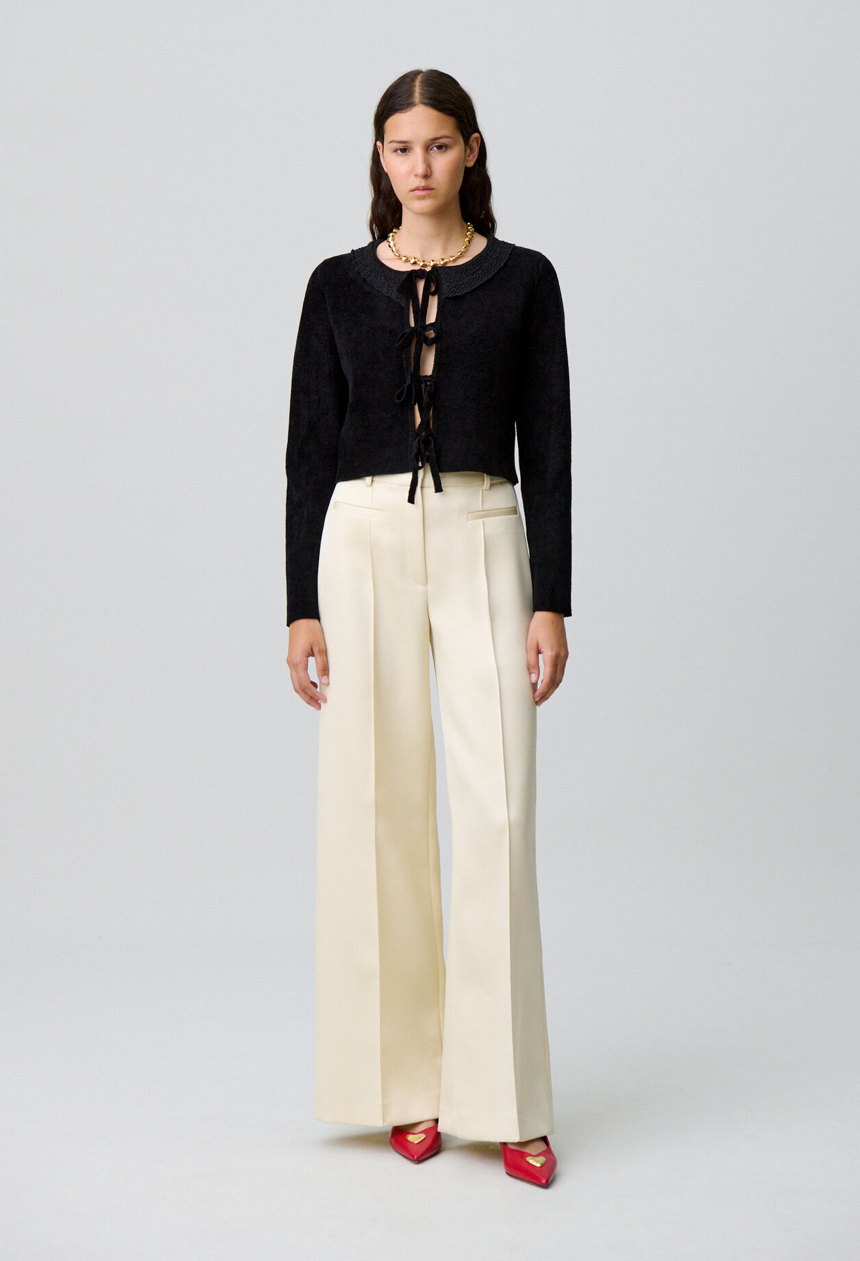 Straight-leg tailored trousers