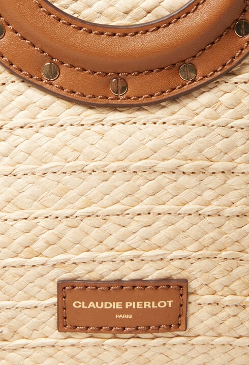 Small woven basket bag with ring