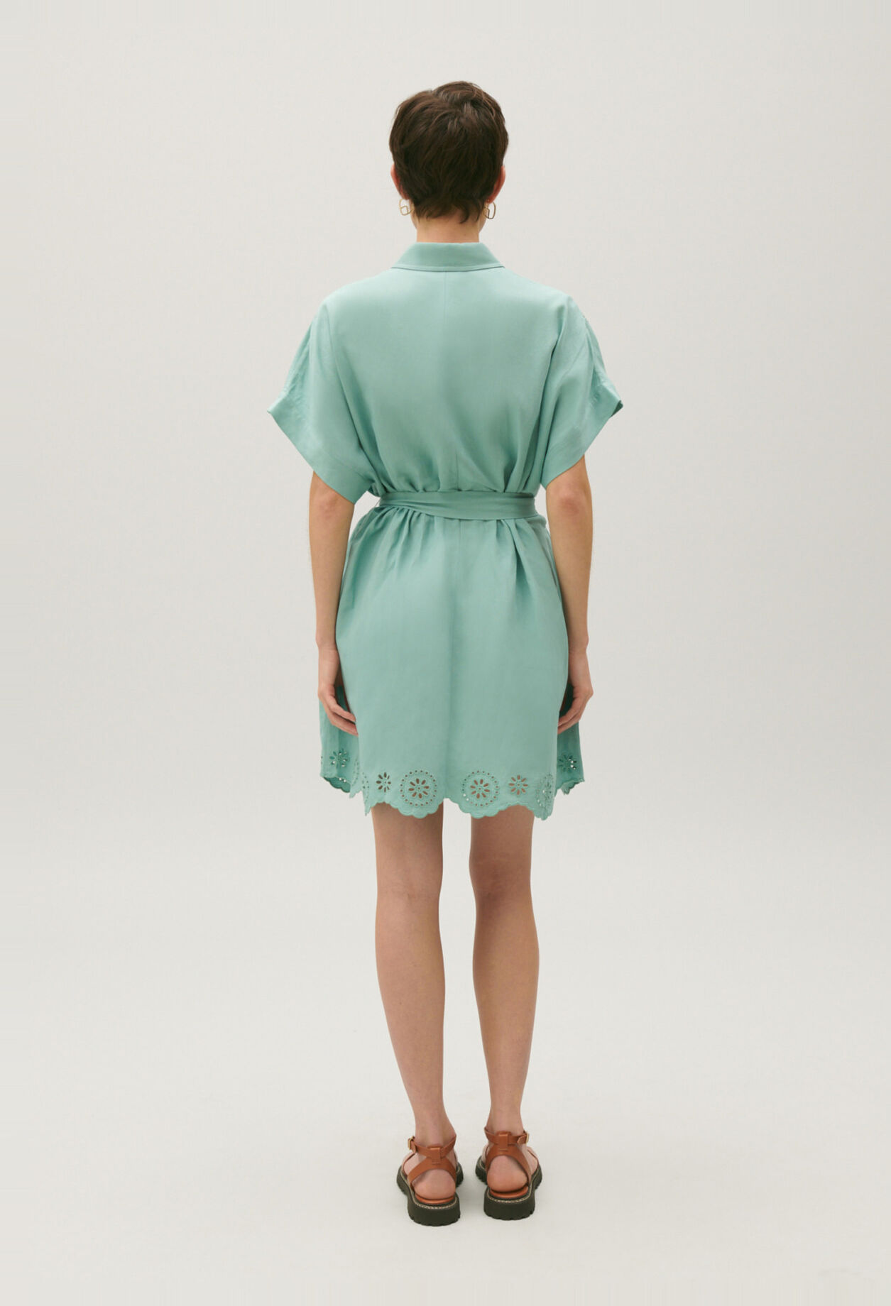 Broderie anglaise short shirt dress