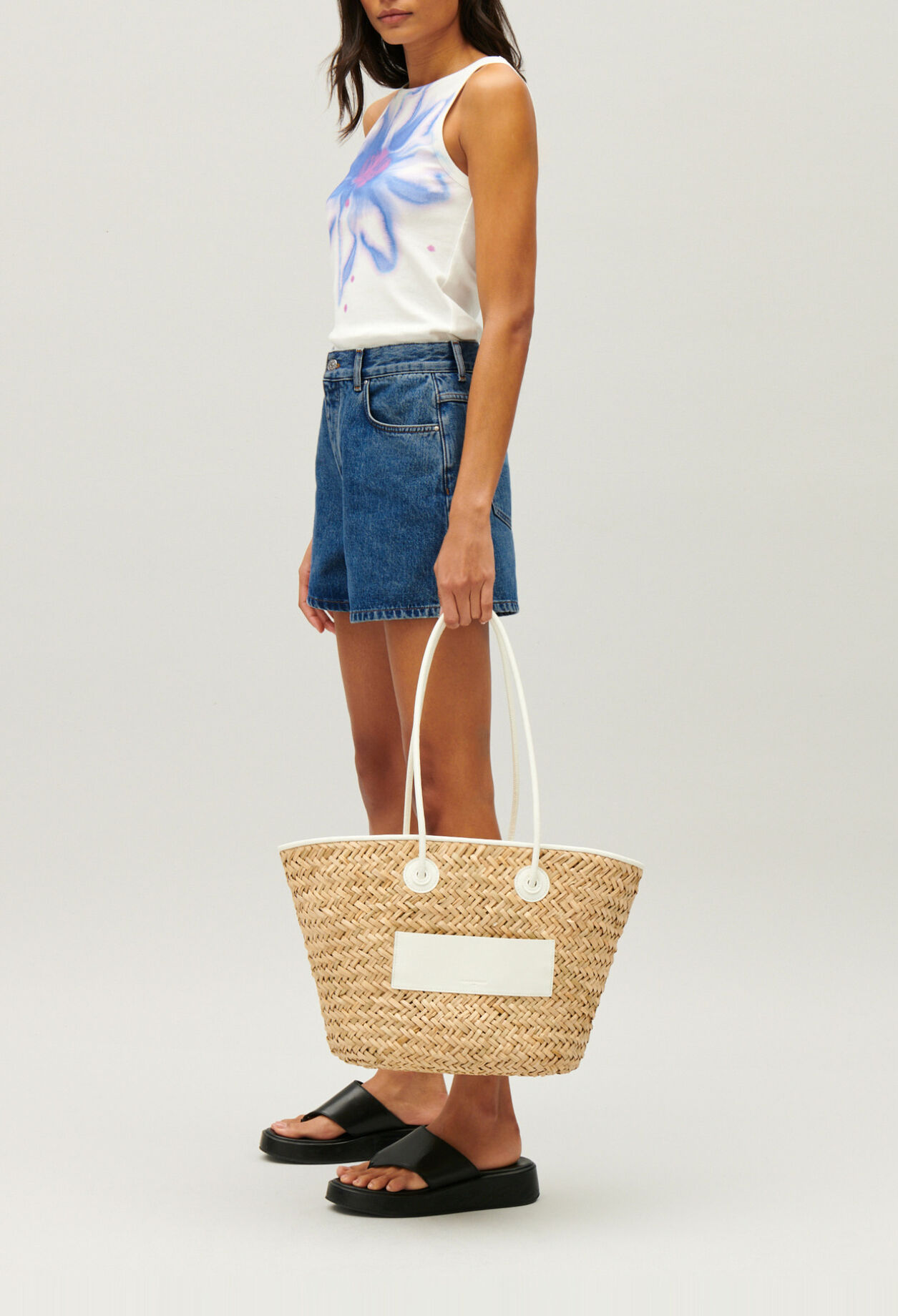 Blue denim shorts