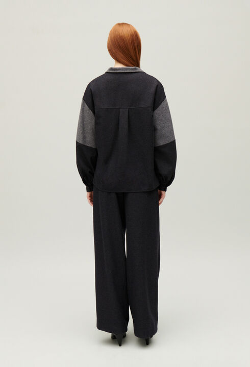 Dark grey loose-fit blouse