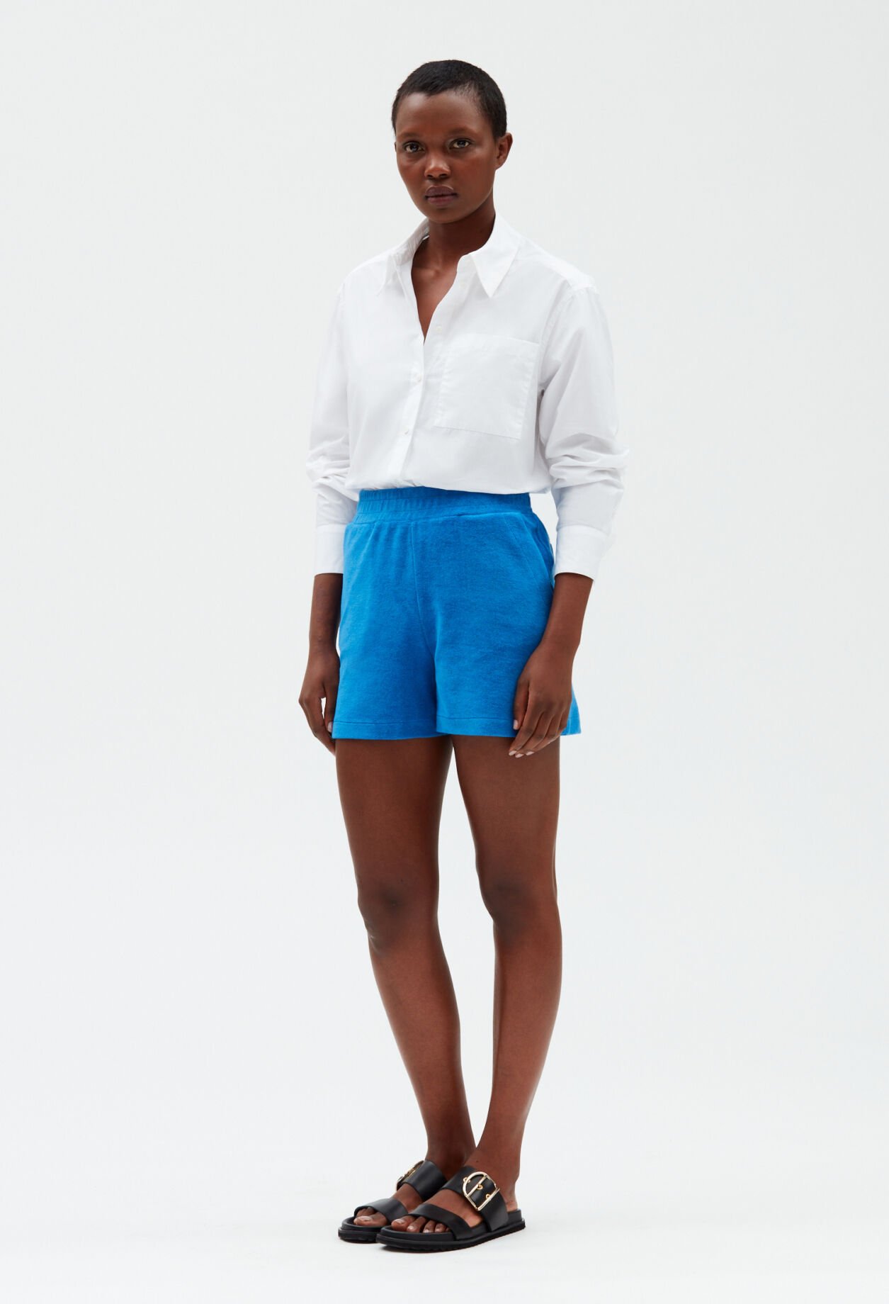 Blue terry shorts