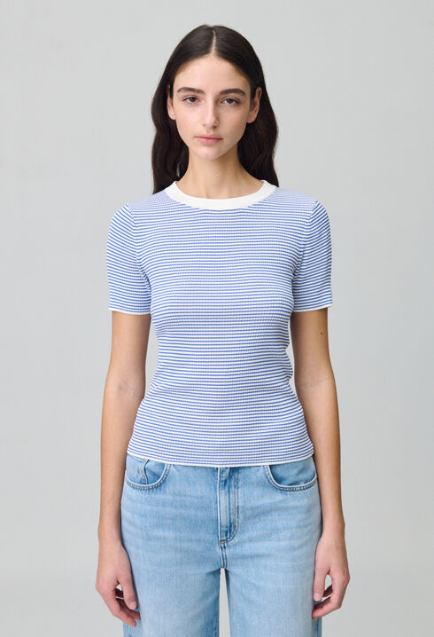 Fine-Knit Breton Stripe Top