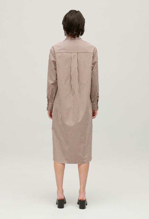 Bronze striped maxi dress