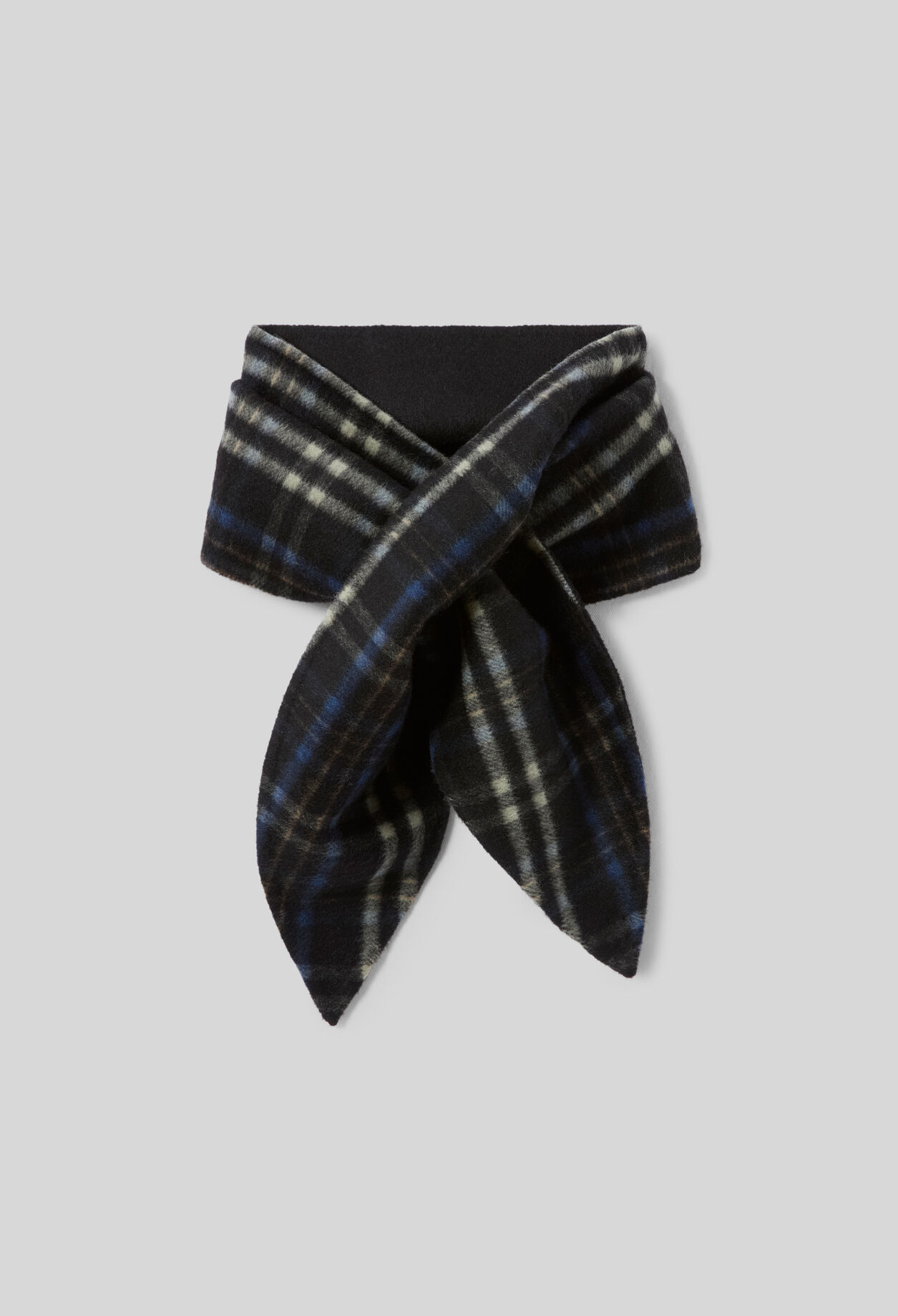 Double-sided check scarf