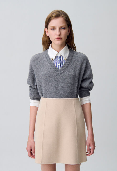Straight mini skirt