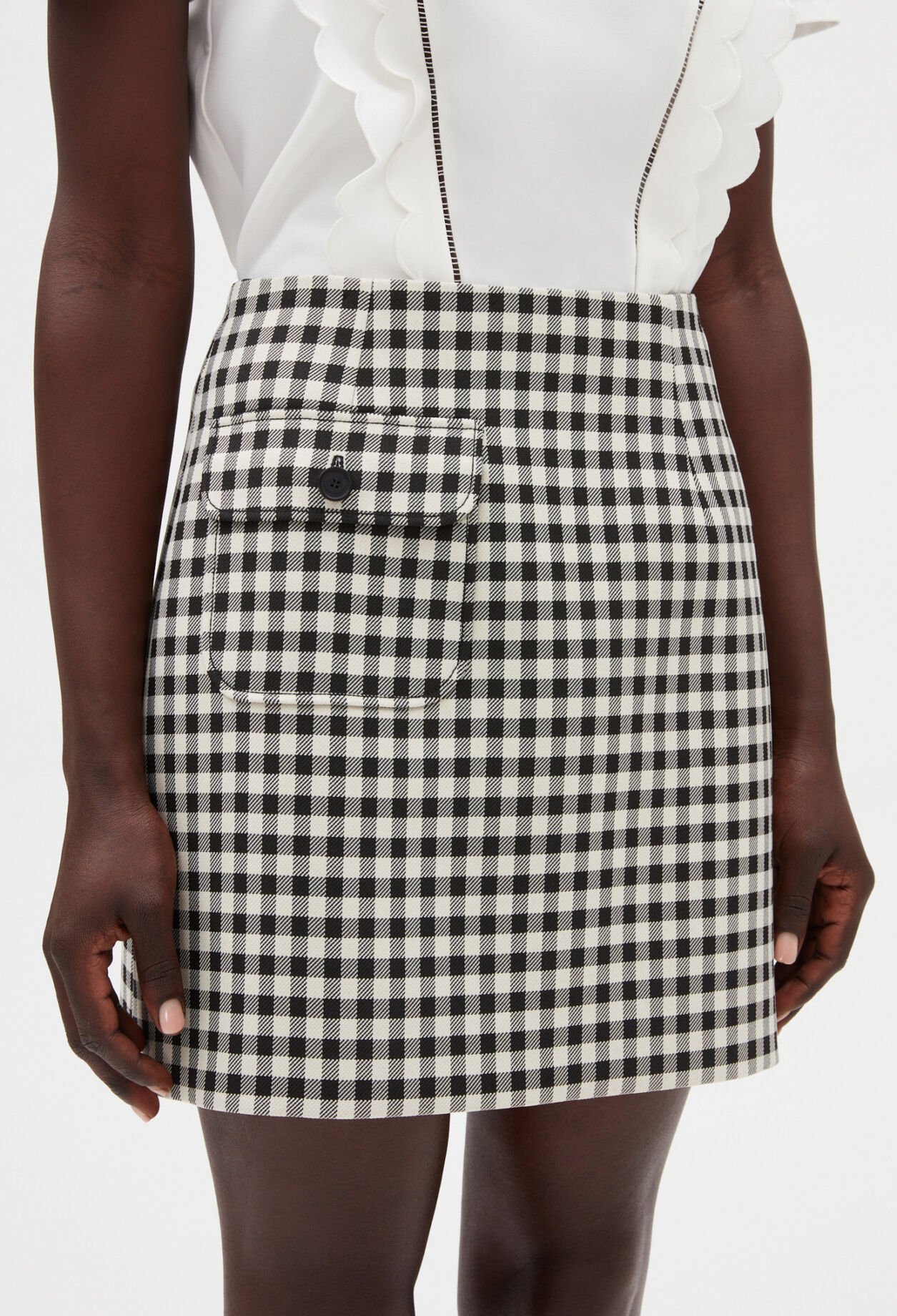 Two-tone checked miniskirt