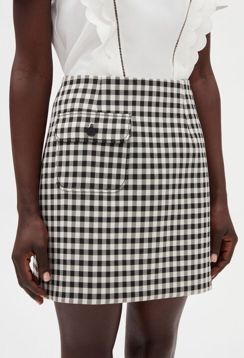 Two-tone checked miniskirt