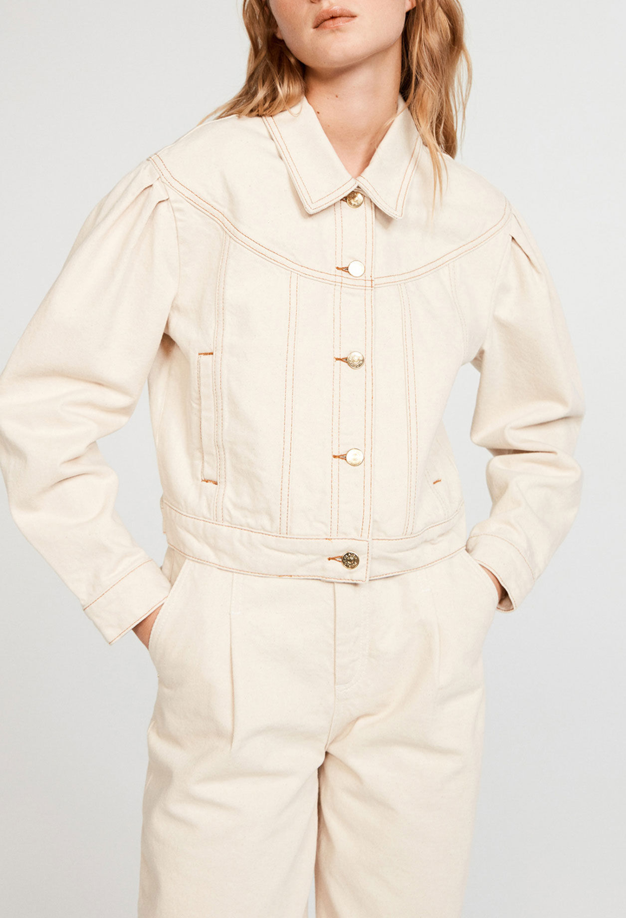 Ecowash denim cropped jacket