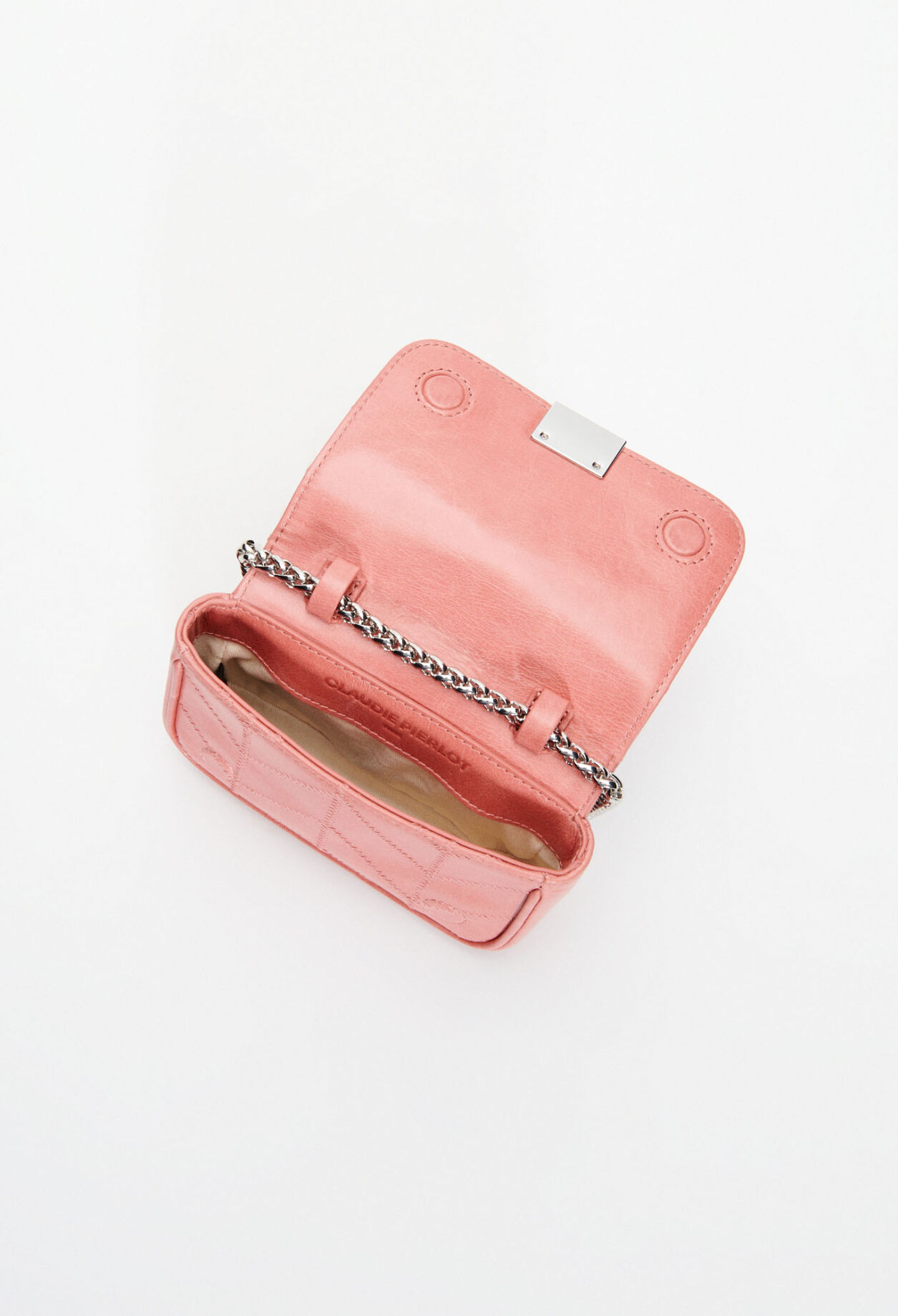 White patent leather clutch bag