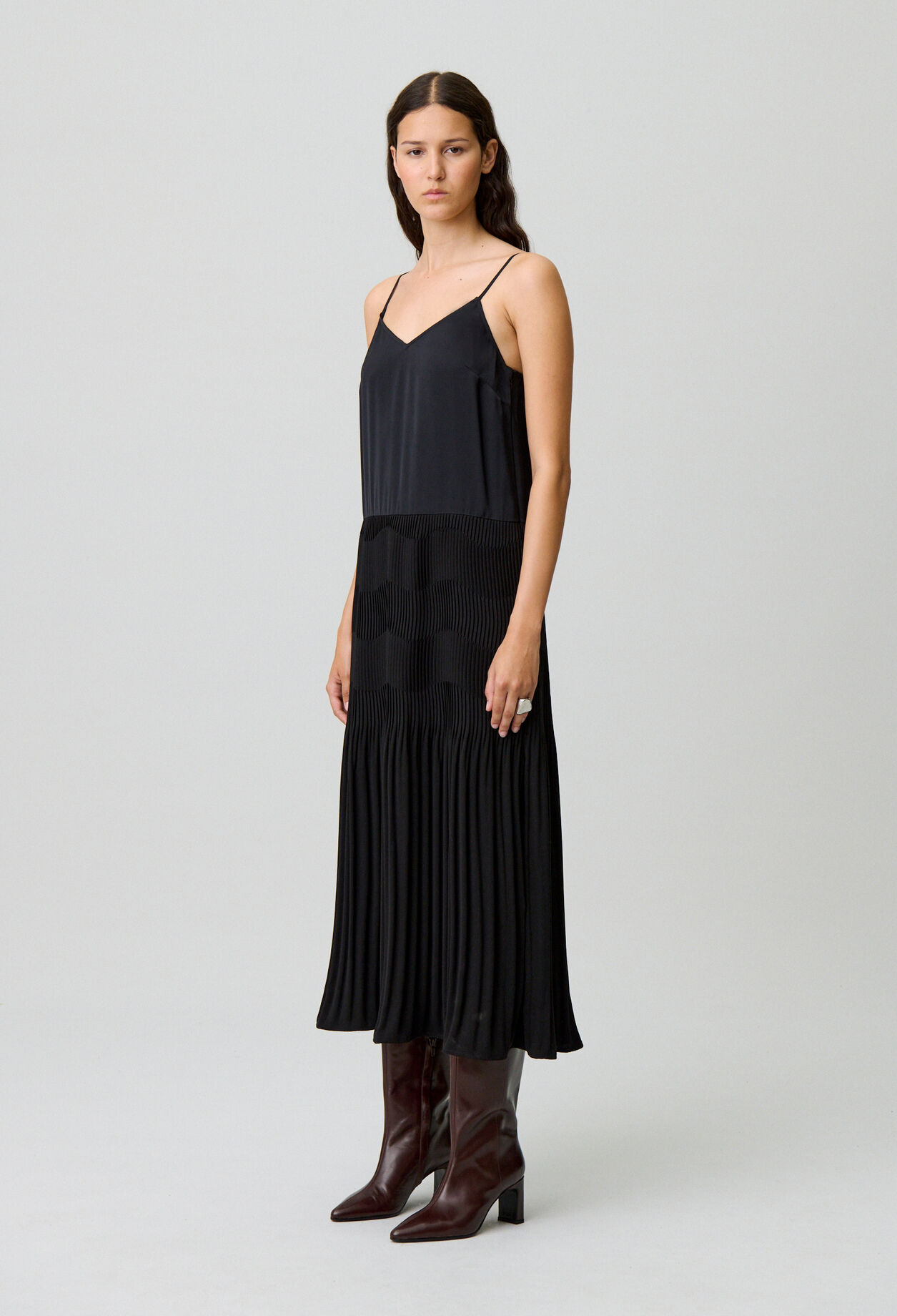 Flowing long strap dress
