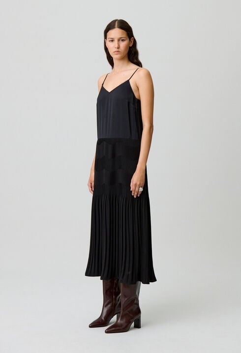 Flowing long strap dress