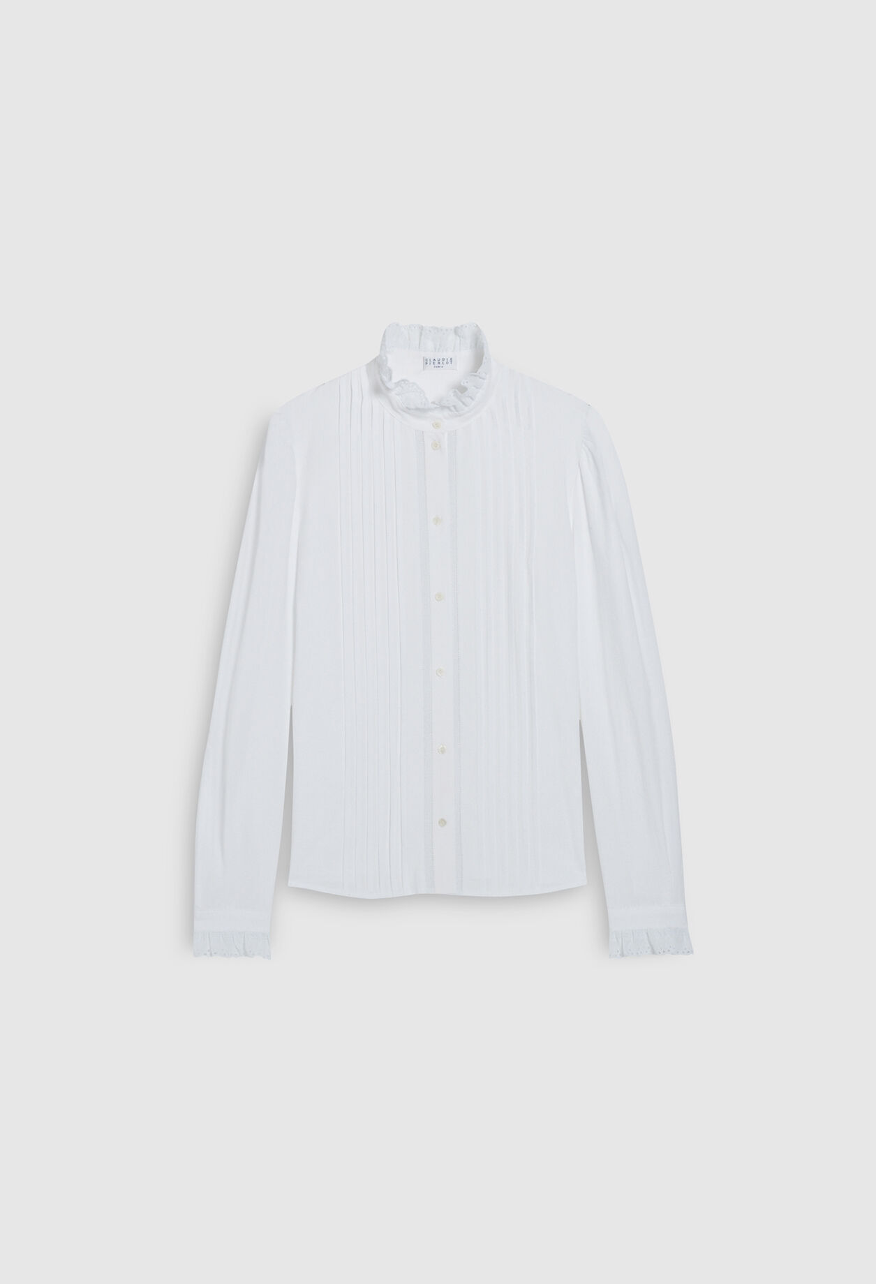 CLAUDIE PIERLOT パリで購入 白 レース　ブラウス 美品 Embroidered Stretch Shirt for women | Claudie Pierlot