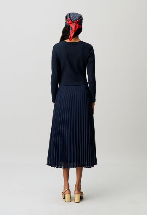 Bi-material t-shirt dress