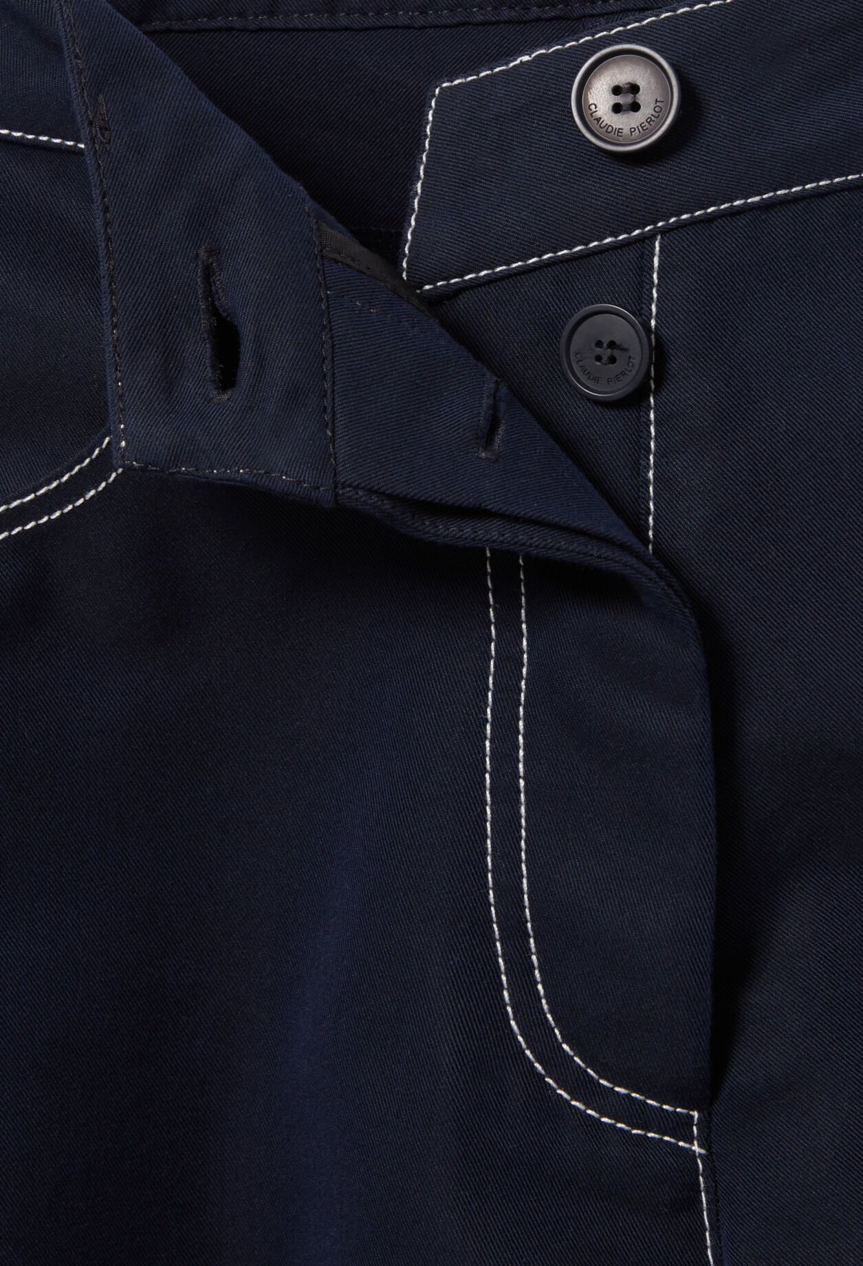 Wide-leg trousers with hems