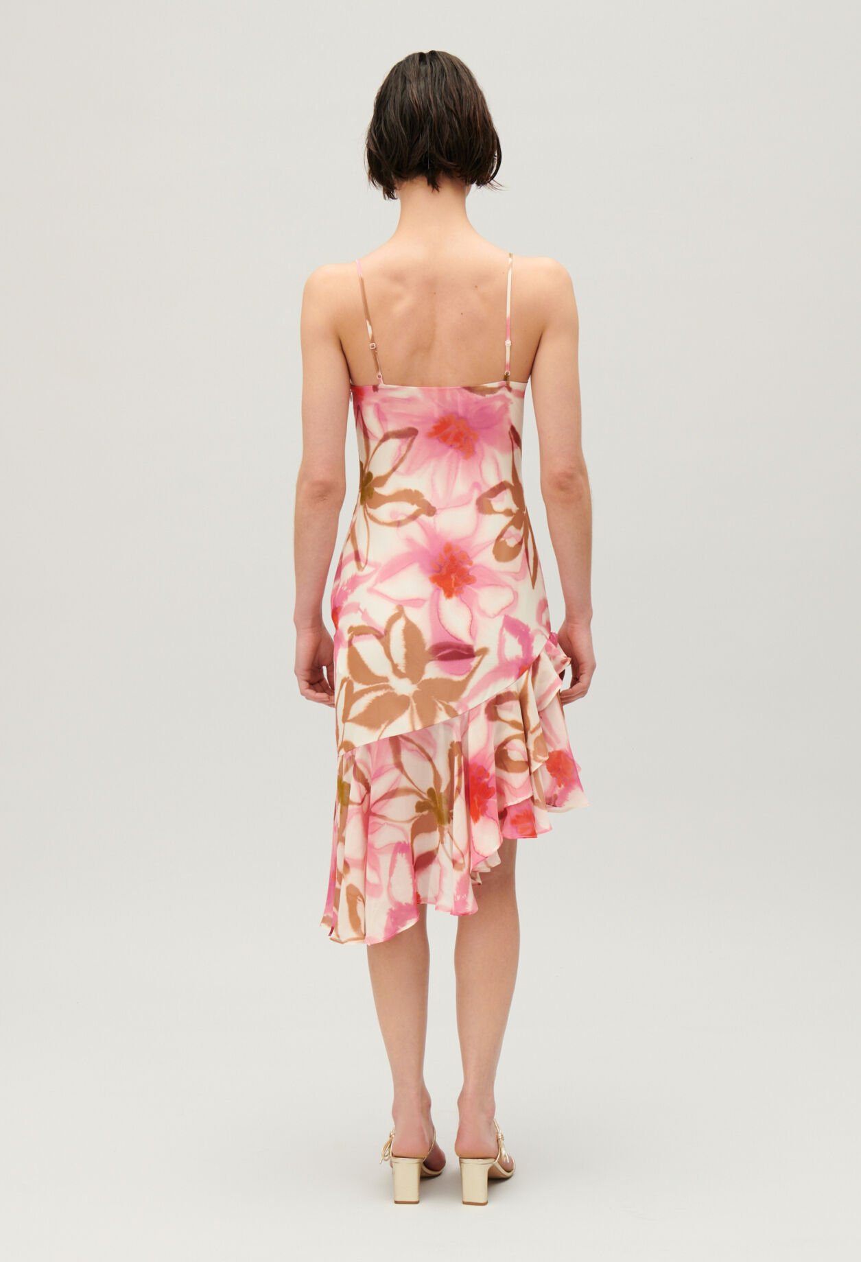 Silk printed midi dress