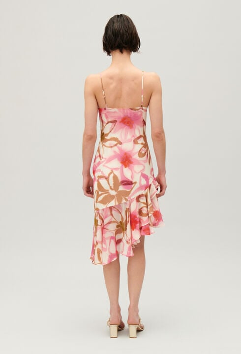 Silk printed midi dress
