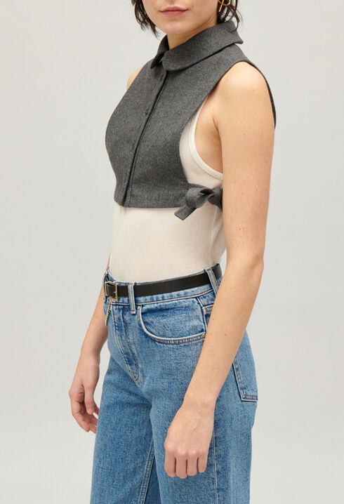 Pale grey knitted removable collar