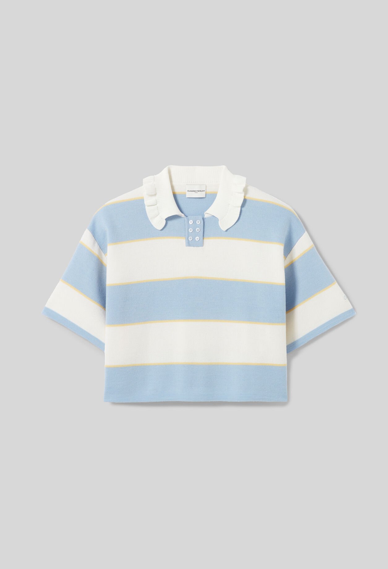 Striped knit polo