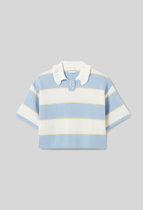 Striped knit polo