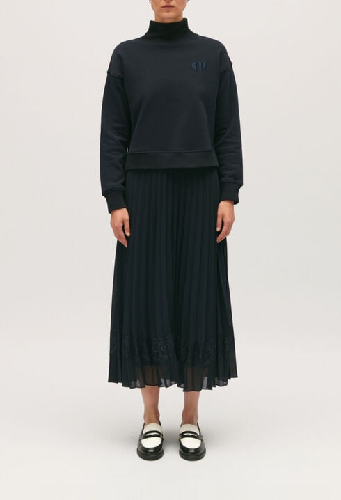 Teli navy blue illusion midi dress