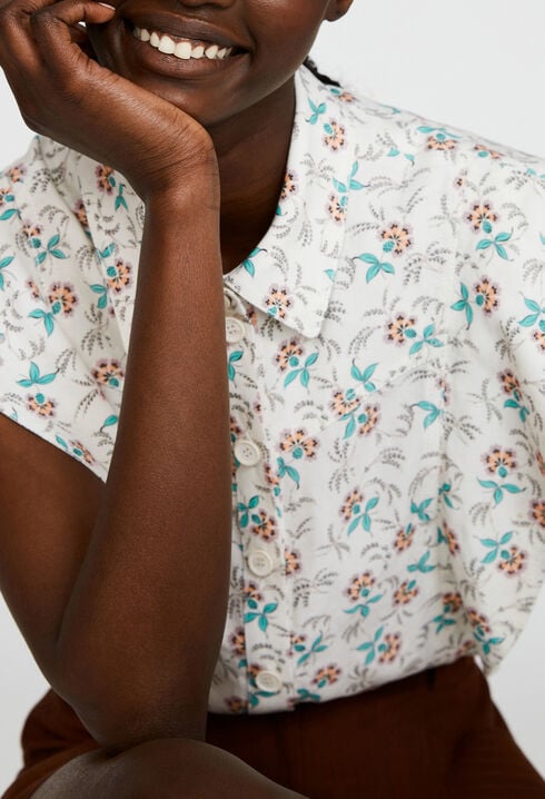 Chemise blanche imprimée sans manche