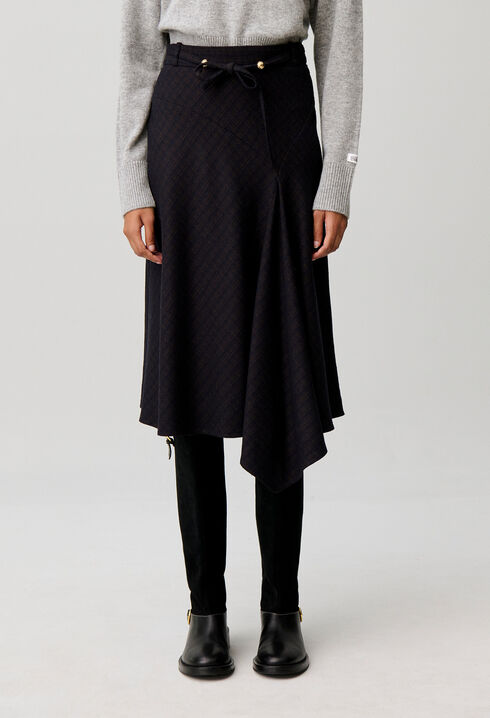 Asymmetric midi skirt