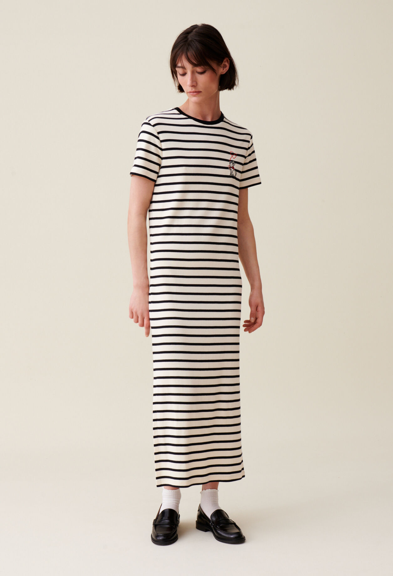 Striped Midi Jean Dress