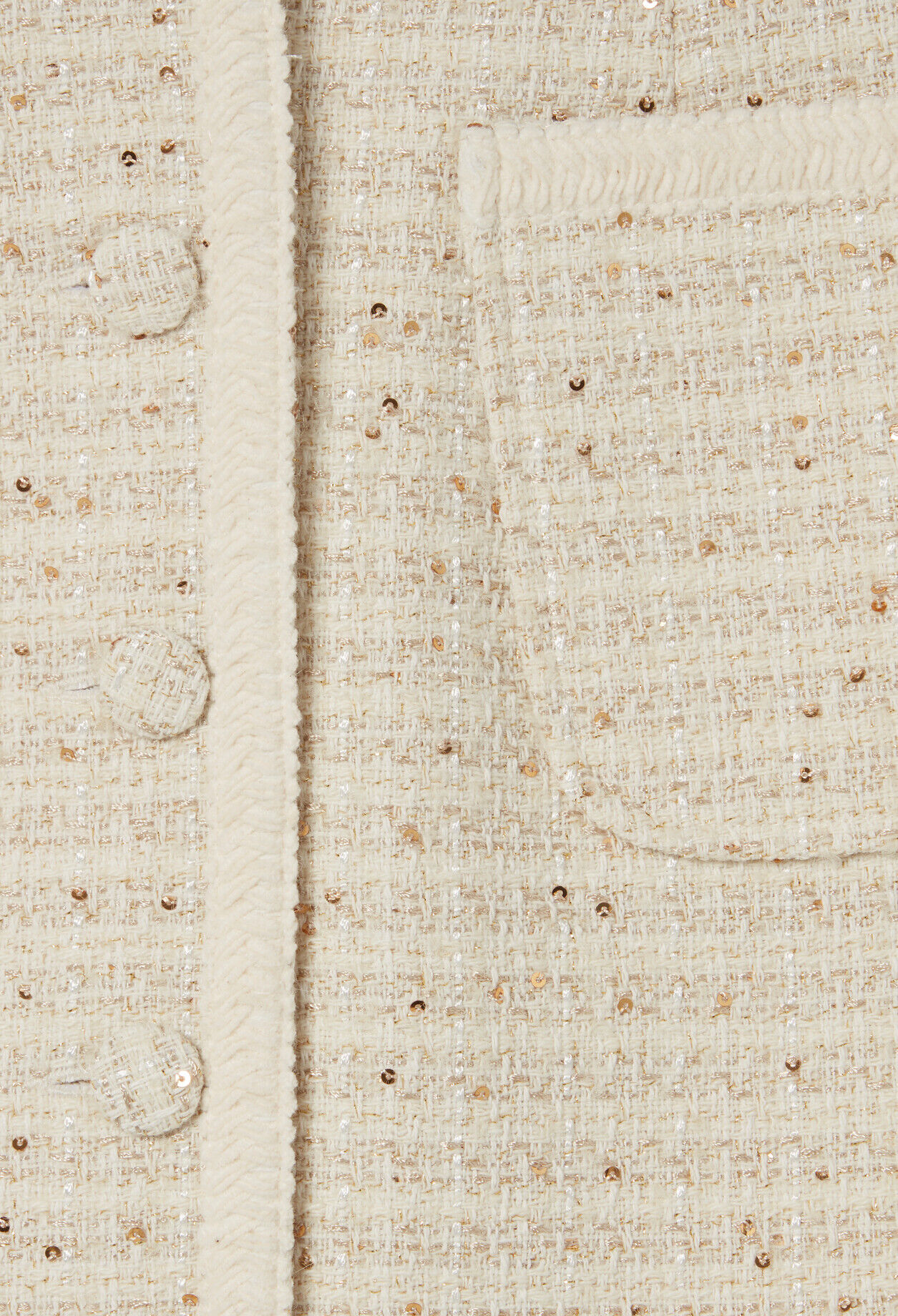 Buttoned tweed mini skirt