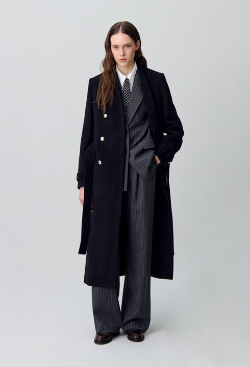Long double-breasted coat