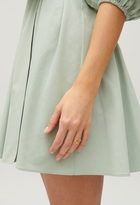 Golden CP heart chain ring