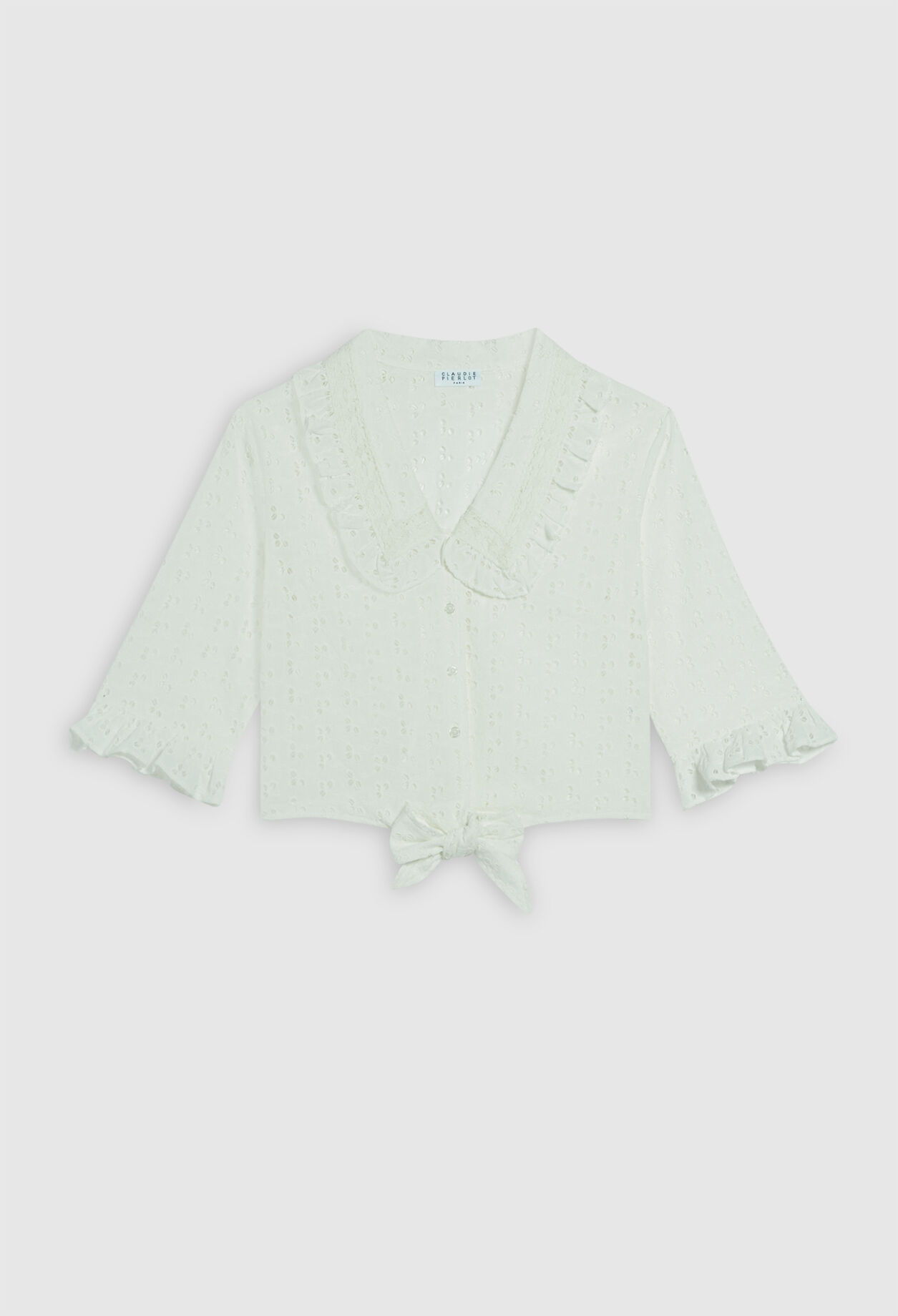 Organic cotton tie-up blouse