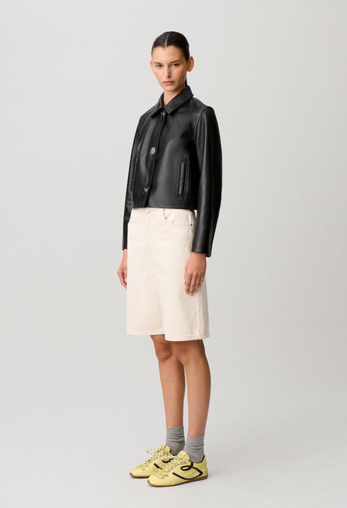 Cropped Leather Jacket