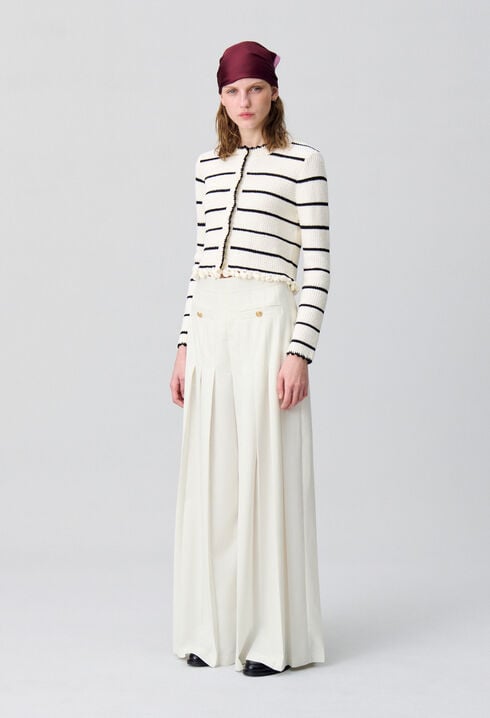Pleated Wide-Leg Trousers