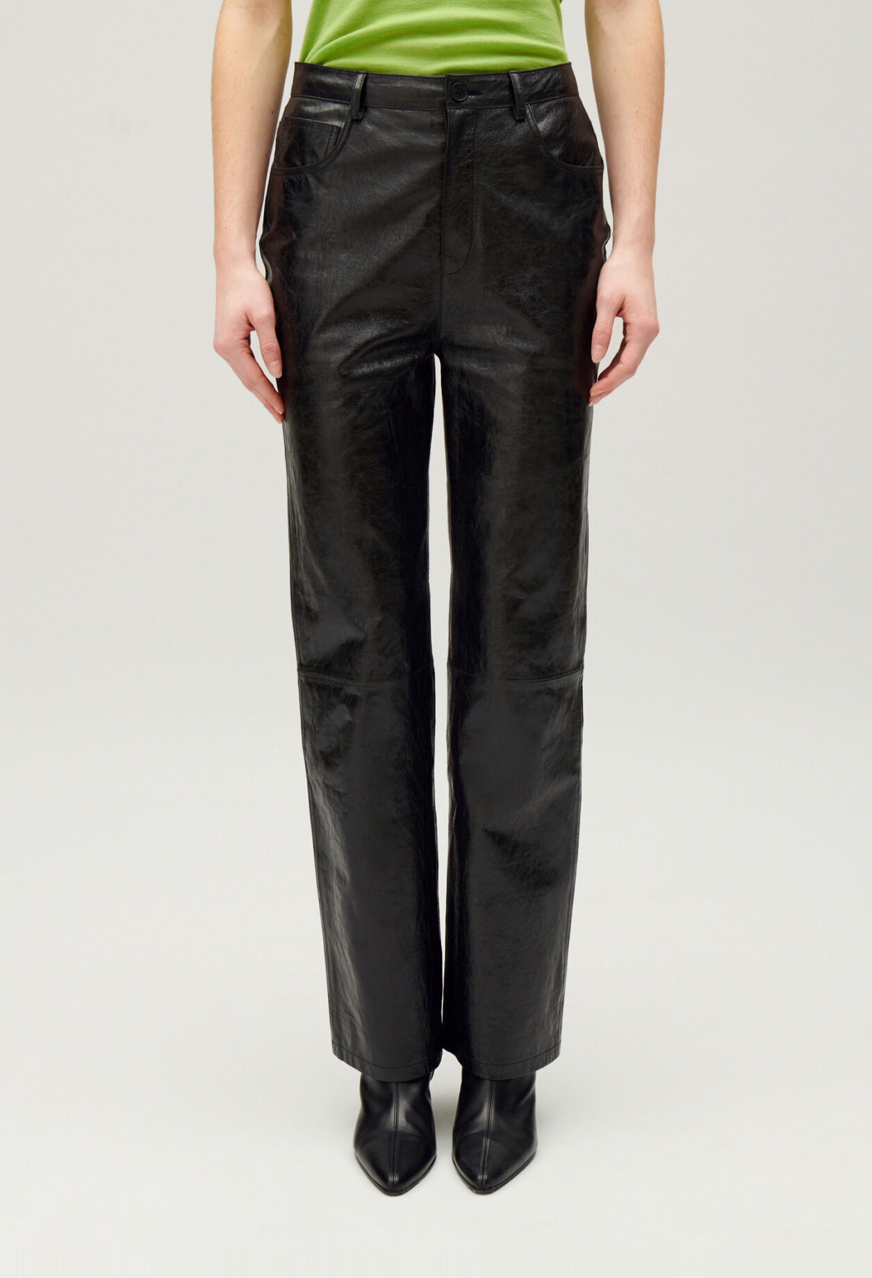 Black leather trousers