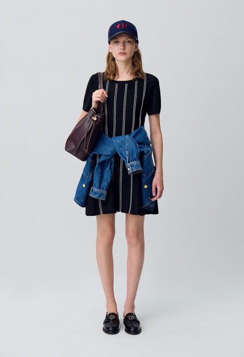 Skater-style short knit dress